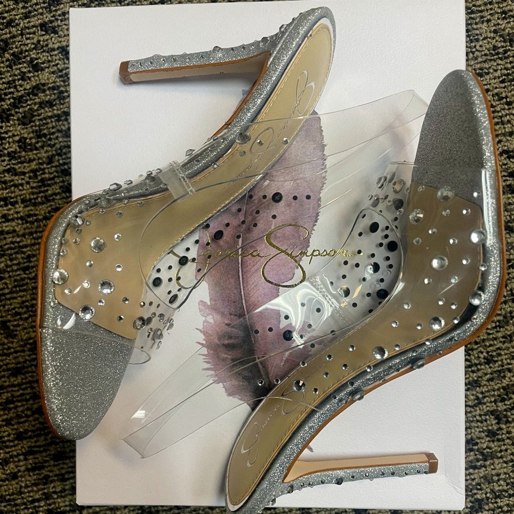 NEW Jessica Simpson clear rhinestone heels, sizes 6, 7, 7.5, 8.5, 10